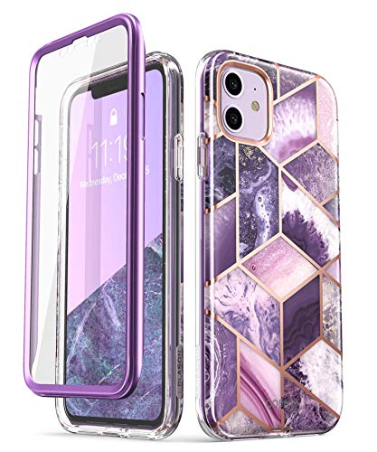 i-Blason iPhone 11 Hülle Glitzer Handyhülle 360 Grad Case Bling Schutzhülle Bumper Cover [Cosmo] mit integriertem Displayschutz 6.1 Zoll 2019 Ausgabe (Lila) von i-Blason