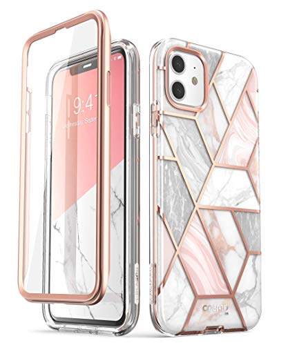 i-Blason iPhone 11 Hülle Glitzer Handyhülle 360 Grad Case Bling Schutzhülle Bumper Cover [Cosmo] mit integriertem Displayschutz 6.1 Zoll 2019 Ausgabe (Marmor) von i-Blason