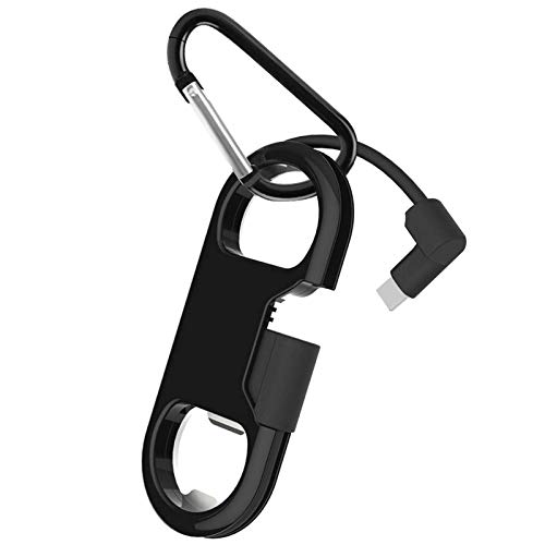 i-Dawn Kompatibles iPhone-Ladekabel + Schlüsselanhänger + Flaschenöffner + Aluminium-Karabiner, tragbarer Multifunktions-Schlüsselanhänger, kurzes Kabel, Geschenk für Männer und Frauen (schwarz) i-Dawn Kompatibles iPhone-Ladekabel + Schlüsselanhänger + Flaschenöffner + Aluminium-Karabiner, tragbarer Multifunktions-Schlüsselanhänger, kurzes Kabel, Geschenk für Männer und Frauen (schwarz) von i-Dawn