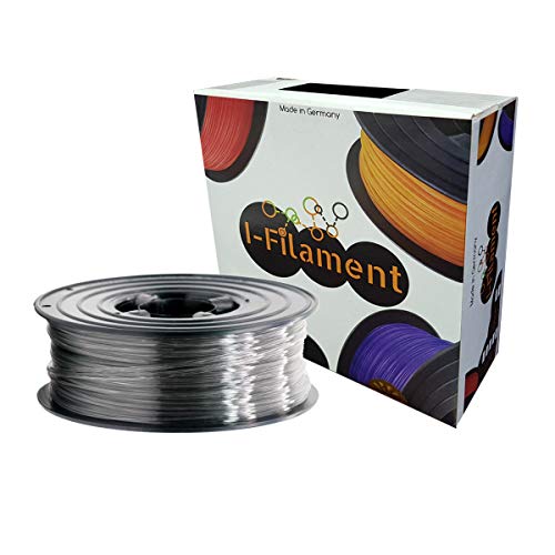 I-Filament 3D PLA Filament 1,75mm 1kg Vakuum Verpackt Spule (Grau-Transparent, PLA) von i-Filament