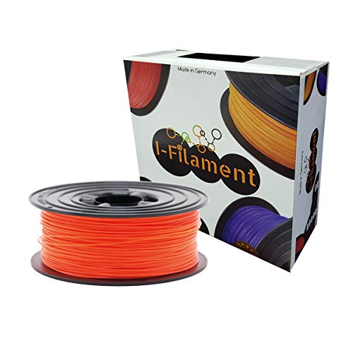 I-Filament 3D PLA Filament 1,75mm 1kg Vakuum Verpackt Spule (Neon-Orange, PLA) von i-Filament