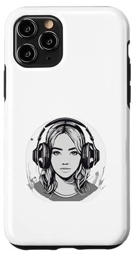 DJ Mädchen mit Kopfhörern Design Hülle für iPhone 11 Pro von i Love Music Desing und Style Geschenke