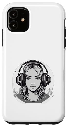 DJ Mädchen mit Kopfhörern Design Hülle für iPhone 11 von i Love Music Desing und Style Geschenke