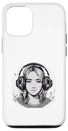 DJ Mädchen mit Kopfhörern Design Hülle für iPhone 12/12 Pro von i Love Music Desing und Style Geschenke