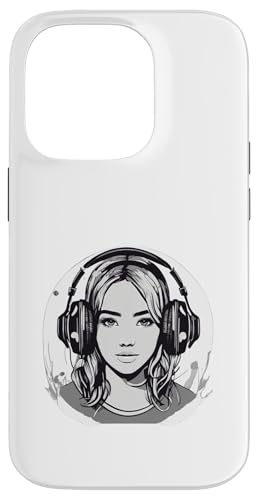 DJ Mädchen mit Kopfhörern Design Hülle für iPhone 14 Pro von i Love Music Desing und Style Geschenke