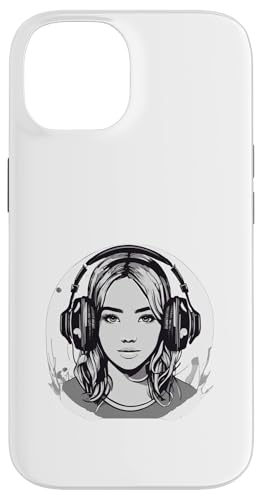 DJ Mädchen mit Kopfhörern Design Hülle für iPhone 14 von i Love Music Desing und Style Geschenke