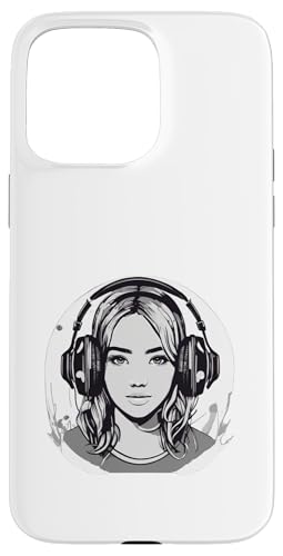 DJ Mädchen mit Kopfhörern Design Hülle für iPhone 15 Pro Max von i Love Music Desing und Style Geschenke