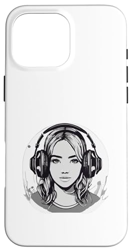 DJ Mädchen mit Kopfhörern Design Hülle für iPhone 16 Pro Max von i Love Music Desing und Style Geschenke
