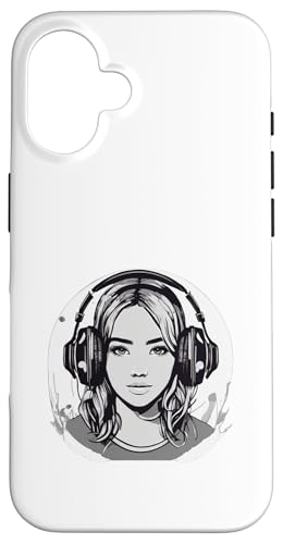 DJ Mädchen mit Kopfhörern Design Hülle für iPhone 16 von i Love Music Desing und Style Geschenke