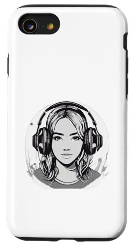DJ Mädchen mit Kopfhörern Design Hülle für iPhone SE (2020) / 7 / 8 von i Love Music Desing und Style Geschenke