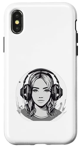 DJ Mädchen mit Kopfhörern Design Hülle für iPhone X/XS von i Love Music Desing und Style Geschenke