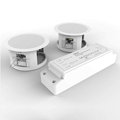 Istar Deckenlautsprecher Bluetooth, Einbaulautsprecher Decke mit Bluetooth-Modul, 2 Bluetooth-Lautsprecher Kit für Decke, Wand/Badezimmer, Küche, Haus (1 Paar) von i-Star