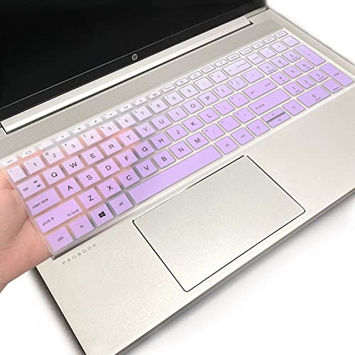 Tastaturabdeckung für HP ProBook 450 G8 G9,455 G8 G9,650 G8/HP Zbook Power G8 G9, 2022 2021 HP ProBook 15.6 Zoll Laptop-Tastaturfolie (nicht passend für HP ProBook 450 cm 55/650 G6 G7)-OmbrePurlple von i-Tensodo