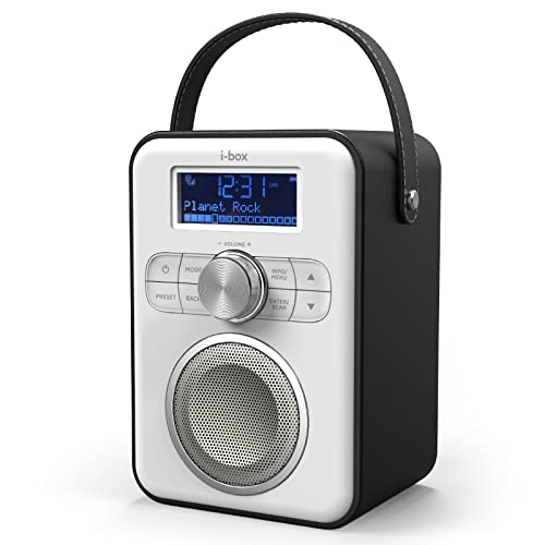 DAB Radio Tragbar, DAB/DAB Plus Radio, FM Radio, Tragbarer Bluetooth Lautsprecher, Digitalradio mit USB Aufladung für 10 Stunden Wiedergabe, Bluetooth Stereo Lautsprecher, Wiederaufladbar von i-box