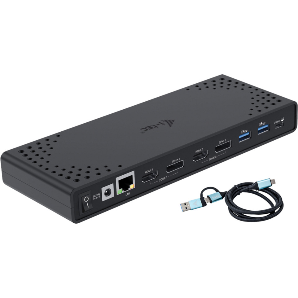 USB 3.0 / USB-C / Thunderbolt 3 Dual Display Docking Station Gen2 Power Delivery 100W, Dockingstation von i-tec