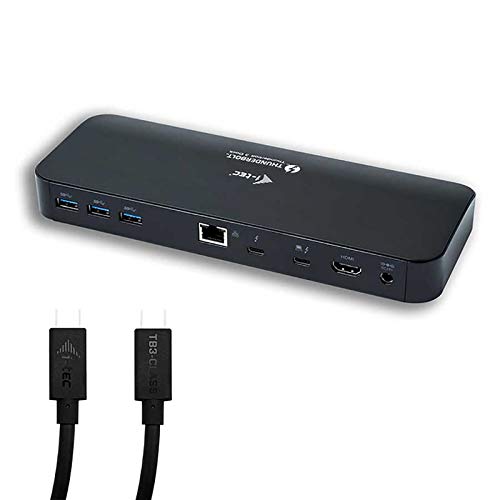 i-tec Thunderbolt 3 Dockingstation 2x4K mit 85W Stromversorgung, Einschließlich 2X Thunderbolt 3 Kabel - 150cm + 70cm und 1x USB-C auf DisplayPort Kabel 150cm von i-tec