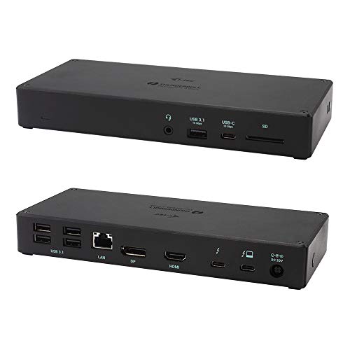 i-tec Thunderbolt 3 Dockingstation 3x4K mit 96W Stromversorgung - 1x Thunderbolt 3, 1x DisplayPort, 1x HDMI, 1x USB-C 3.1, 1x USB-A 3.1, 4X USB 3.0, 1x GLAN Ethernet, 1x Audio und SD-Slot von i-tec
