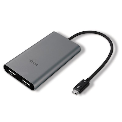 i-tec Thunderbolt3 zu Dual Display Port Video Adapter grau 1x5K oder 2x4K von i-tec