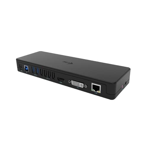 i-tec USB 3.0/USB-C Docking Station - HDMI, DVI, VGA Adapter, 2X USB 3.0, 4X USB 2.0, GLAN, Audio/Mik von i-tec