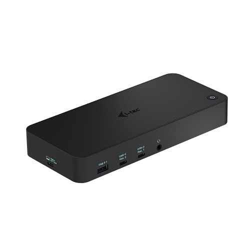 i-tec USB 3.0/USB-C Dockingstation 3x4K mit 100W Stromversorgung - 2X DisplayPort 3X HDMI 1x GLAN 3X USB 3.1 2X USB-C 1x Audio/Mik für Windows MacOS, Thunderbolt 3 Kompatibel von i-tec