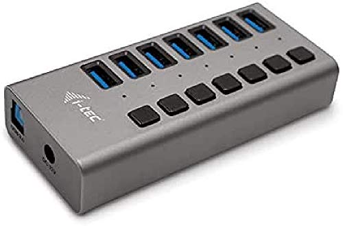 i-tec USB 3.0 HUB 7-Port mit Externem Netzadapter 36W - 7x USB 3.0-Anschluss, Kompatibel mit Laptop, Tablet, PC von i-tec