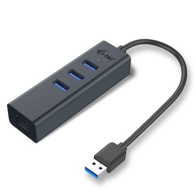 i-tec USB-A HUB 3 port USB 3.0 + Gigabit Ethernet Adapter Metall von i-tec