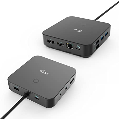 i-tec USB-C 3x4K Dockingstation - 2X DisplayPort, 1x HDMI, 1x USB-C 3.2 Gen2 10 Gbps, 1x USB-C 3.2 Gen2 10 Gbps + PD, 3X USB-A 3.2 Gen1 5 Gbps, 2X USB 2.0, GLAN, Mic/Audio von i-tec