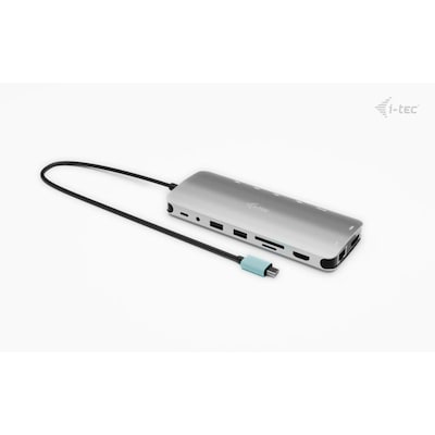i-tec USB-C 4K Metal Nano Dock - 2x HDMI, 4x USB-C (10Gbps), 1x USB-A (10Gbps), 2x USB-A 2.0, Audio, SD/TF, LAN 1 Gbps, PD 3.1 (140W) von i-tec