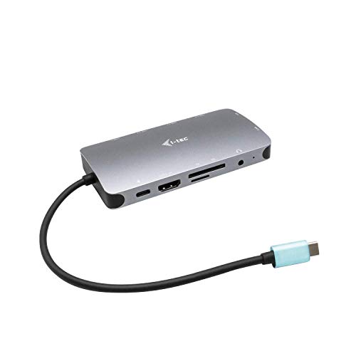 i-tec USB-C 4K Metall Nano Docking Station 1x HDMI 1x VGA 1x GLAN 1x USB-C 3X USB 3.1 1x SD/MicroSD 1x Audio Power Delivery 100W für Windows MacOS Android ChromeOS von i-tec