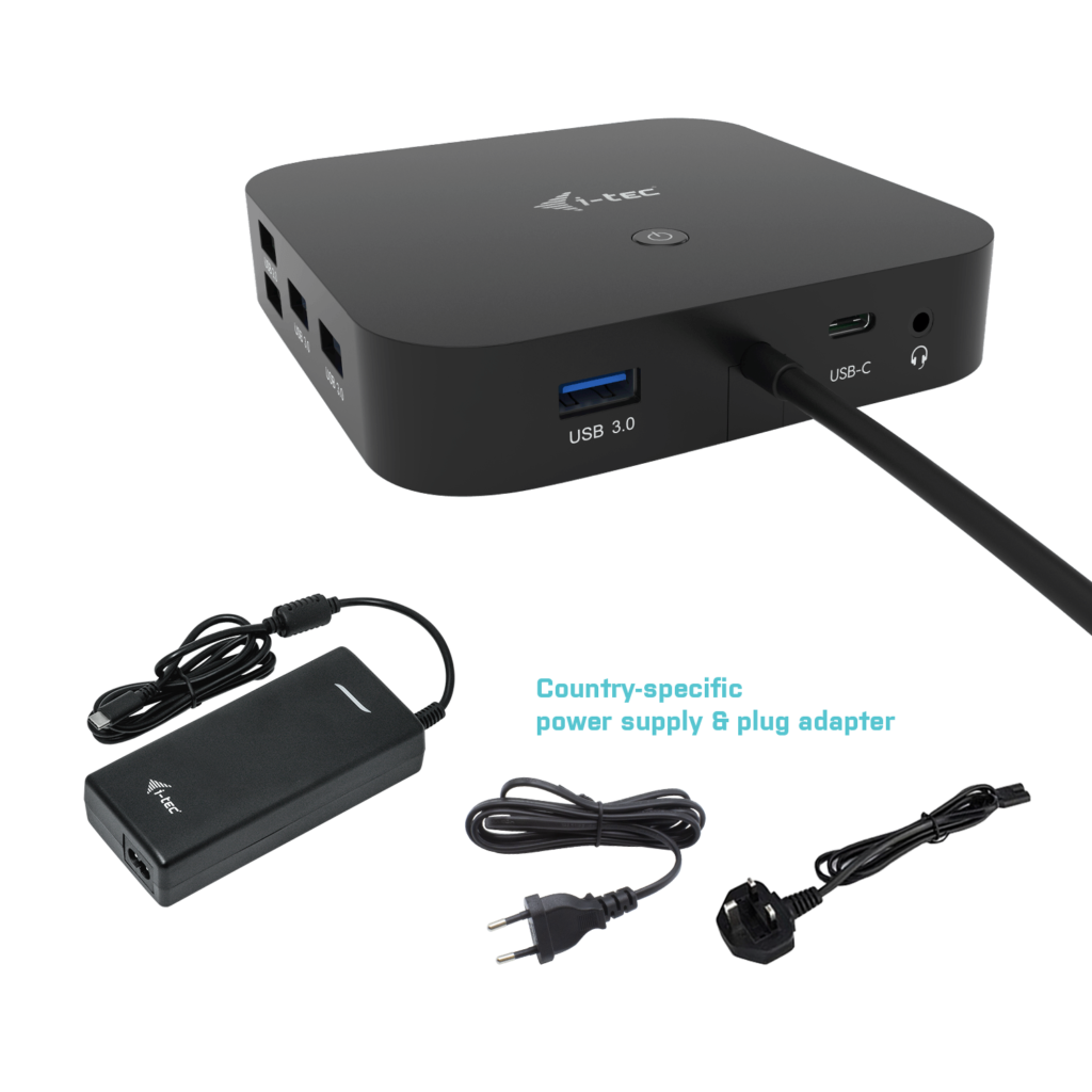 i-tec USB-C HDMI DP Docking Station mit 100W PD & i-tec Universal Charger 112 W von i-tec