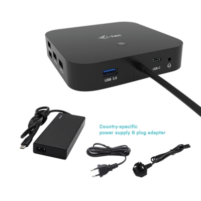 i-tec USB-C HDMI DP Docking Station mit Power Delivery 65W + 77W Univ. Charger von i-tec