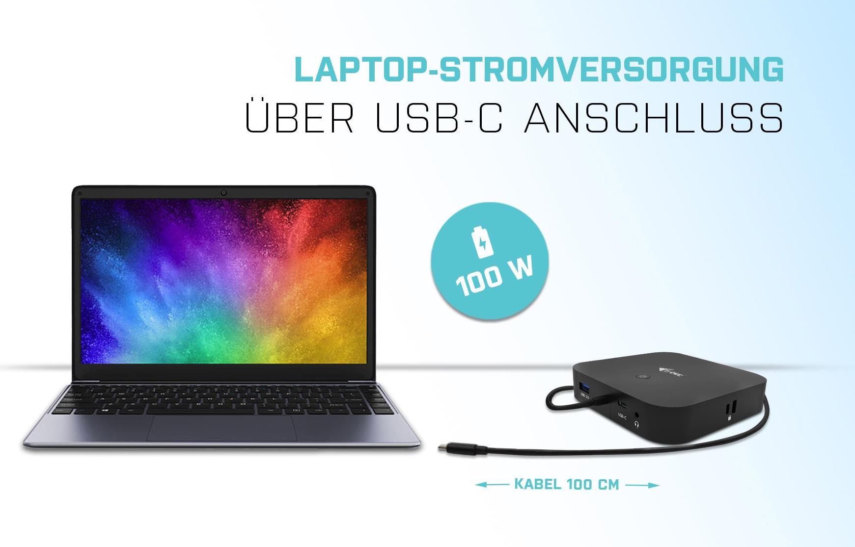 i-tec USB-C HDMI DP Docking Station with Power Delivery 100 W - Verkabelt - USB 3.2 Gen 1 (3.1 Gen 1) Type-C - 100 W - 3,5 mm - 10,100,1000 Mbit/s - Schwarz (C31HDMIDPDOCKPD) von i-tec