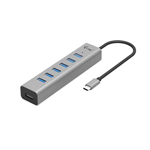 i-tec USB-C Hub 7-Port - 30cm Kabel, 7X USB-A 3.2 Gen1 mit BC 1.2 Schnellladeunterstützung (bis-zu 7,5W pro Anschluss) von i-tec