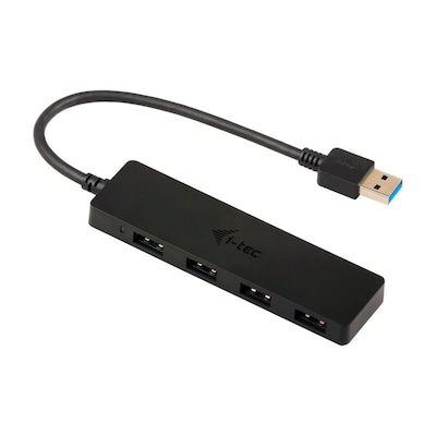 i-tec USB HUB 4 port USB 3.0 passiv ohne Netzadapter schwarz U3HUB404 von i-tec