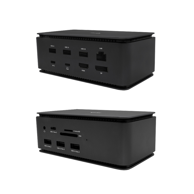 i-tec USB4 Metal Dual Docking + i-tec Universal Charger 100 W 4K HDMI DP with Power Delivery 80 W von i-tec