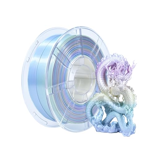 iBOSS Mehrfarbiges PLA+ Filament 1,75 mm, PLA Plus Seide Regenbogen 3D-Drucker Filament 1 kg (2,2 lbs), Farbwechsel PLA 3D-Druck-Filament, Macaron Regenbogen von iBOSS