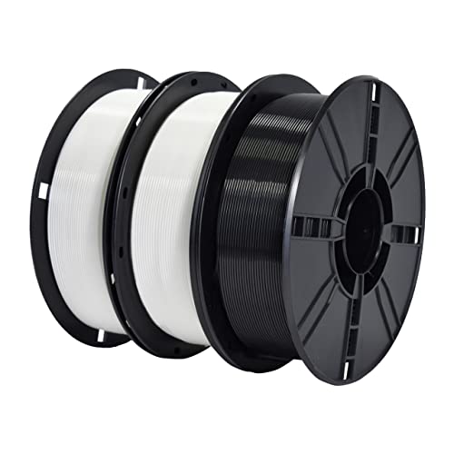 iBOSS PLA+ Filament 1.75mm ，PLA Plus 3D Druck Filament 3kg Reel PLA+ Filament Tolerance Accuracy +/- 0.02 mm for 3D Printer and 3D Pen (Weißes*2 + Schwarz*1) von iBOSS