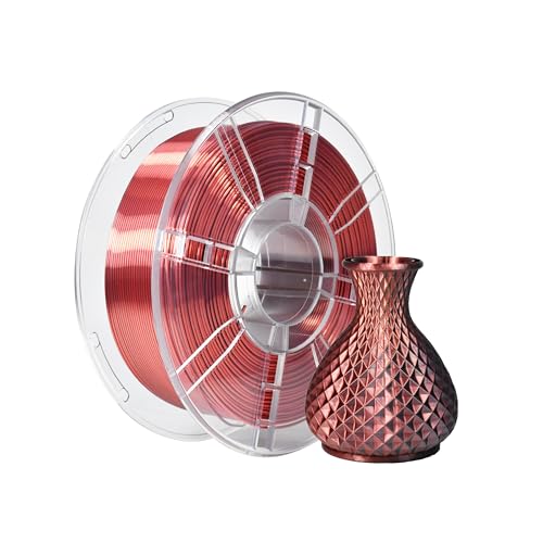 iBOSS PLA 3D-Drucker-Filament, PLA-Filament 1,75 mm zweifarbiges Seidenfilament, Co-Extrusion glänzendes 3D-Druck-Filament 1 kg (2,2 lbs), zweifarbig Schwarz Rot von iBOSS