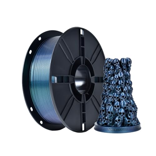 iBOSS PLA Farbwechsel 3D-Drucker Filament 1,75mm, Chamäleon PLA Filament 1,75 mit Sparkle-Pulver, 1kg Spule (2,2 lbs) für FDM 3D Drucker (Chamäleon Grün+Lila) von iBOSS