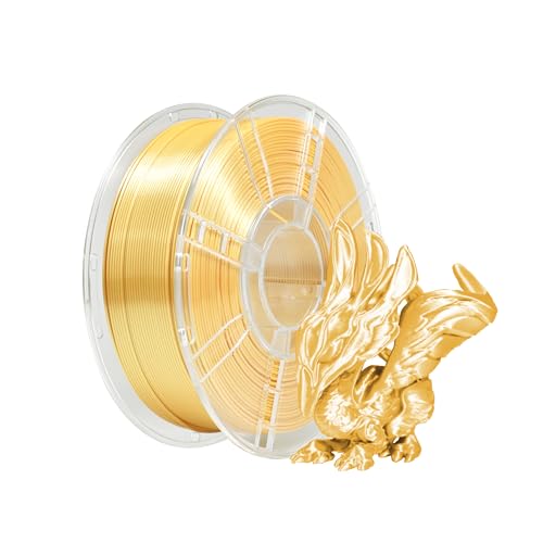 iBOSS PLA Plus (PLA+) Glänzendes Seide 3D Drucker Filament 1,75mm, Seiden filament Maßhaltigkeit +/- 0,02 mm, 1kg Spule (2,2 lbs) für FDM 3D Drucker, Seide Rebe gelb von iBOSS