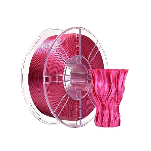 iBOSS PLA Plus (PLA+) Glänzendes Seide 3D Drucker Filament 1,75mm, Seiden filament Maßhaltigkeit +/- 0,02 mm, 1kg Spule (2,2 lbs) für FDM 3D Drucker, Silk Rosenrot von iBOSS