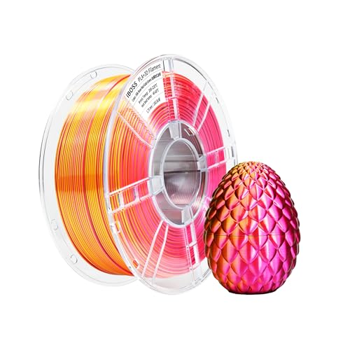 iBOSS Seide PLA+ Filament Soie Rose Rouge Or Vert 3D-Drucker Filament 1,75 mm +/-0,02 mm, 1 kg/Spule, Dreifarbiges Seiden-PLA PLUS, Rose Rouge Or Vert von iBOSS