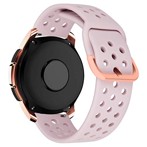 iBazal 20mm Armband Silikon Ersatz für Samsung Galaxy Watch 7/6/5/4/FE 44mm 40mm/Galaxy Watch 5 Pro 45 mm/Watch 4/6 Classic 47mm 46mm 43mm 42mm/Galaxy 3 41mm/Galaxy Active 2/Galaxy 42mm - Rosa von iBazal