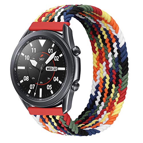 iBazal 22mm Galaxy Watch 3 45mm Armband Nylon Geflochtenes Solo Loop Band Ersatz für Samsung Galaxy Watch 46mm, Gear S3 Frontier Classic, Huawei Watch GT/GT 2 46mm Uhrenarmband Ersatzband - Bunt(S) von iBazal