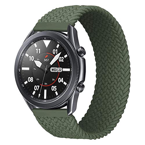 iBazal 22mm Galaxy Watch 3 45mm Armband Nylon Geflochtenes Solo Loop Band Ersatz für Samsung Galaxy Watch 46mm, Gear S3 Frontier Classic, Huawei Watch GT/GT 2 46mm Uhrenarmband Ersatzband - Grün(M) von iBazal