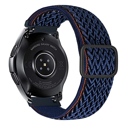 iBazal 22mm Galaxy Watch 3 45mm Armband Nylon Geflochtenes Solo Loop Band Ersatz für Samsung Galaxy Watch 46mm, Gear S3 Frontier Classic, Huawei Watch GT/GT 2 46mm Uhrenarmband Ersatzband - Navy Blau von iBazal