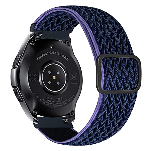 iBazal 22mm Galaxy Watch 3 45mm Armband Nylon Geflochtenes Solo Loop Band Ersatz für Samsung Galaxy Watch 46mm, Gear S3 Frontier Classic, Huawei Watch GT/GT 2 46mm Uhrenarmband - Mitternachtsblau von iBazal
