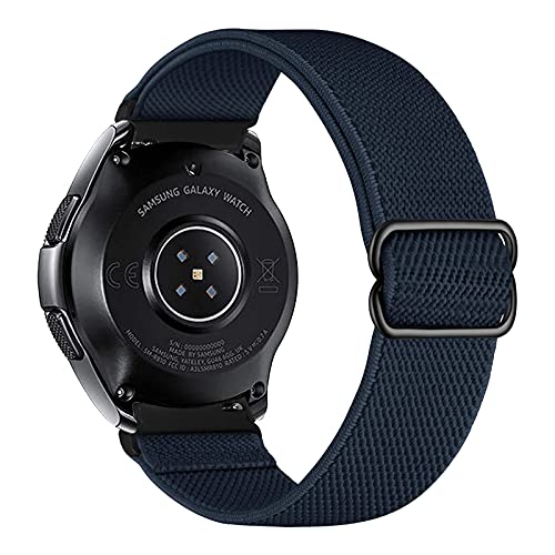 iBazal 22mm Galaxy Watch 3 45mm Armband Nylon Geflochtenes Solo Loop Elastic Woven Sport Band Ersatz für Samsung Galaxy Watch 46mm, Gear S3 Frontier Classic, Huawei Watch GT 2 Uhrenarmband - Blau(F) von iBazal