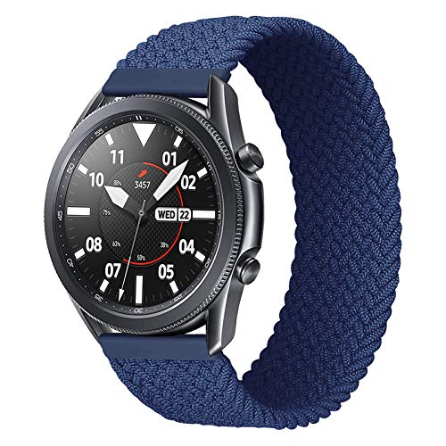 iBazal Galaxy Watch 3 45mm Armband 22mm Nylon Geflochtenes Solo Loop Band Ersatz für Samsung Galaxy Watch 46mm, Gear S3 Frontier Classic, Huawei Watch GT/GT 2 Uhrenarmband Ersatzband - Blau(XS) von iBazal