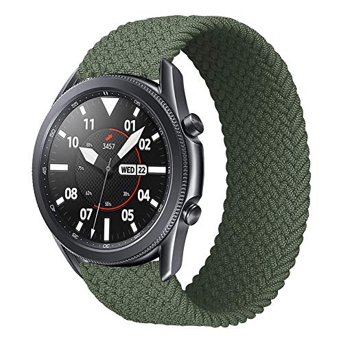iBazal Galaxy Watch 3 45mm Armband 22mm Nylon Geflochtenes Solo Loop Band Ersatz für Samsung Galaxy Watch 46mm, Gear S3 Frontier Classic, Huawei Watch GT/GT 2 Uhrenarmband Ersatzband - Grün(XS) von iBazal